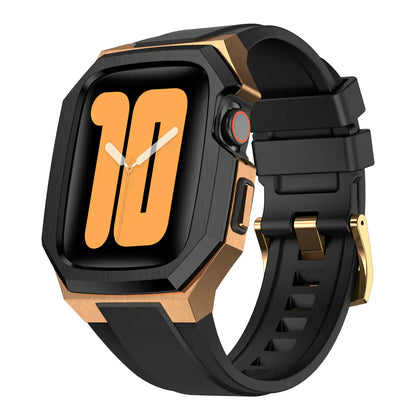 Colorful Rubber Apple Watch Strap With Metal Case