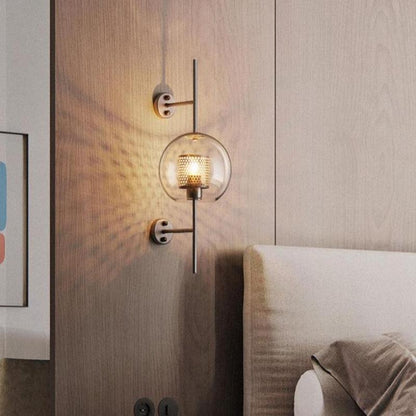 Warm Gold Hexagon Glass Wall Lamp