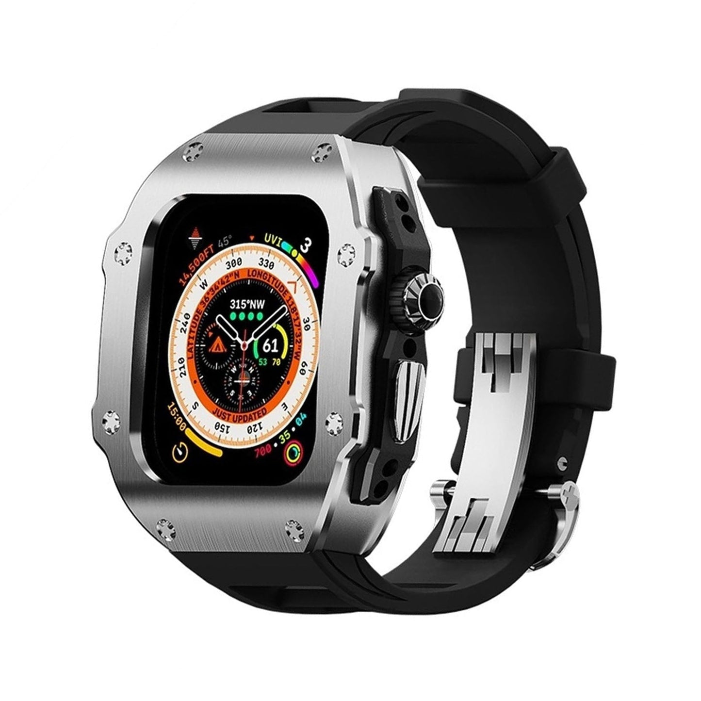 Durable Rubber Band & Metal Case for Apple Watch Ultra