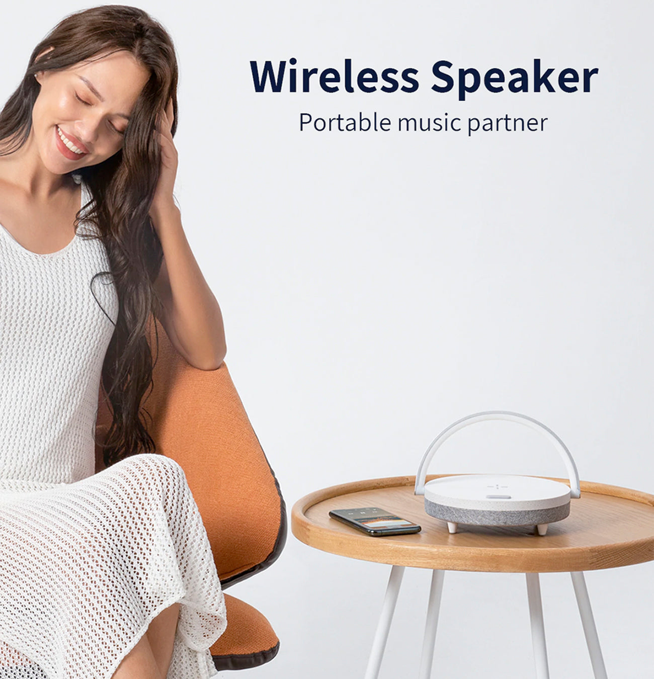 Smart 4-in-1 Bedside Table Lamp with Charger and Speaker