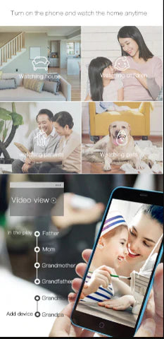 Wireless Home Security Camera with Night Vision 1080P WiFi