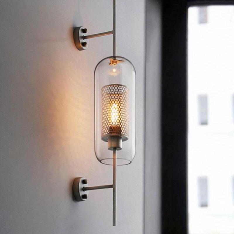 Warm Gold Hexagon Glass Wall Lamp