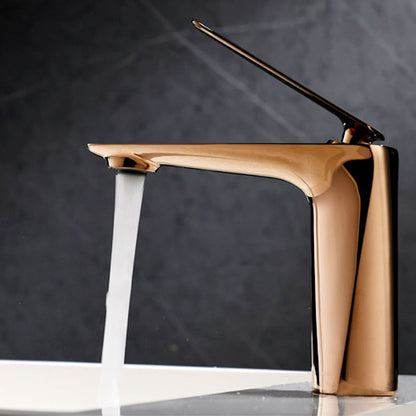 Luxury Gold Tone Single Handle Bathroom Faucet