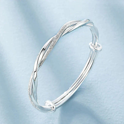 Elegant Woven Silver Bracelet for Women Classic Jewelry