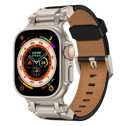 Stylish Leather Band with Metal Clip for Apple Watch