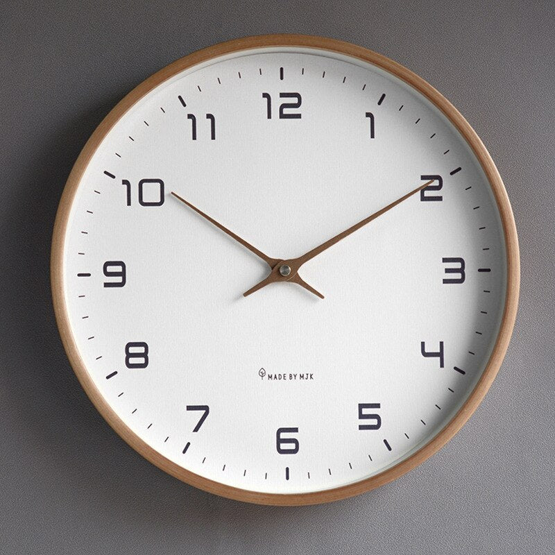 Simple Wooden Wall Clock in Modern Style