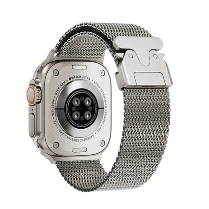 Strong Metal Loop Strap For Apple Watch With Secure Buckle