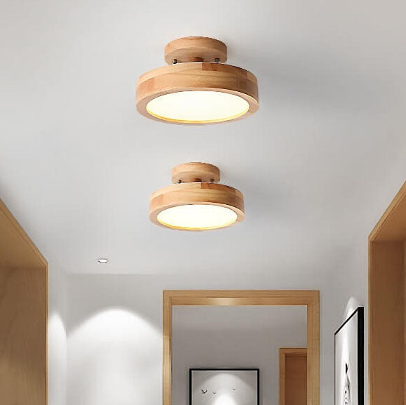 Natural Wood LED Ceiling Light Fixture