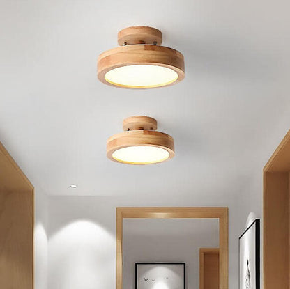 Natural Wood LED Ceiling Light Fixture