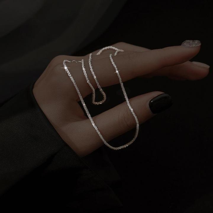 Simple Sterling Silver Chain Necklace Set