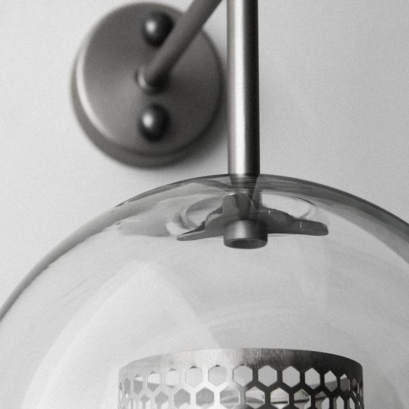 Warm Gold Hexagon Glass Wall Lamp