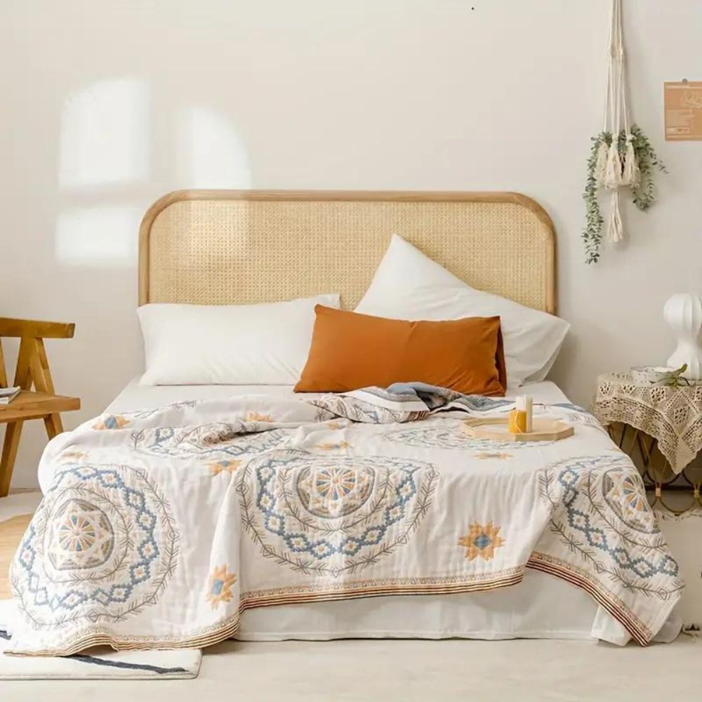 Colorful Bohemian Throw Blanket Mandala Pattern - Lusomart