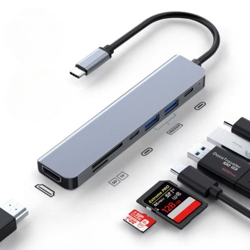 Compact 7-in-1 USB-C Adapter for MacBook with HDMI