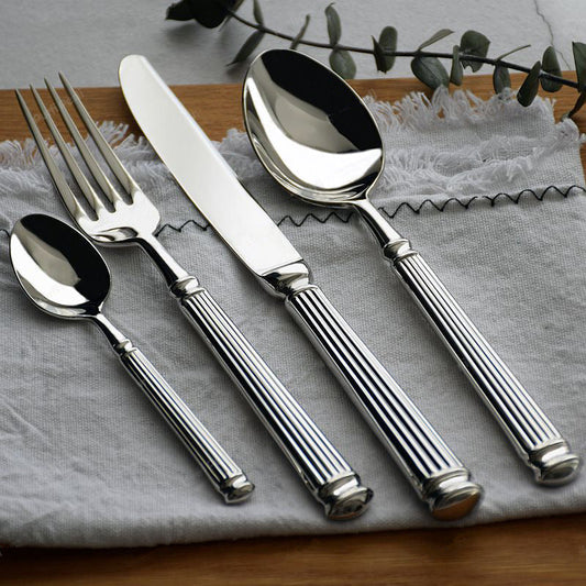 Premium Stainless Steel Flatware Set With Polished Finish - Lusomart