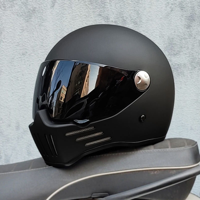 Black Full Face Motorcycle Helmet DOT ECE Approved - Lusomart
