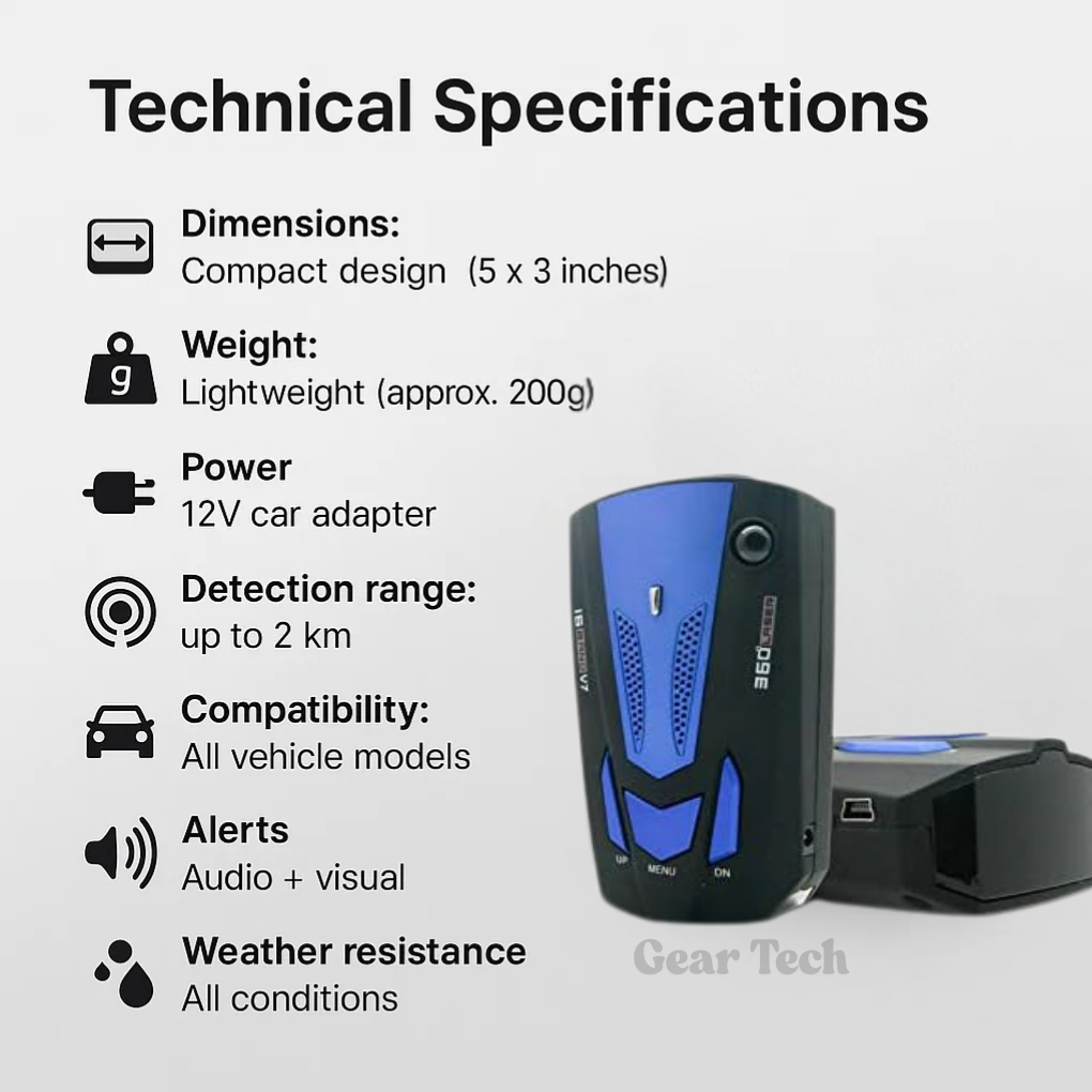 Advanced UK Radar Detector - Long Range Speed Alert