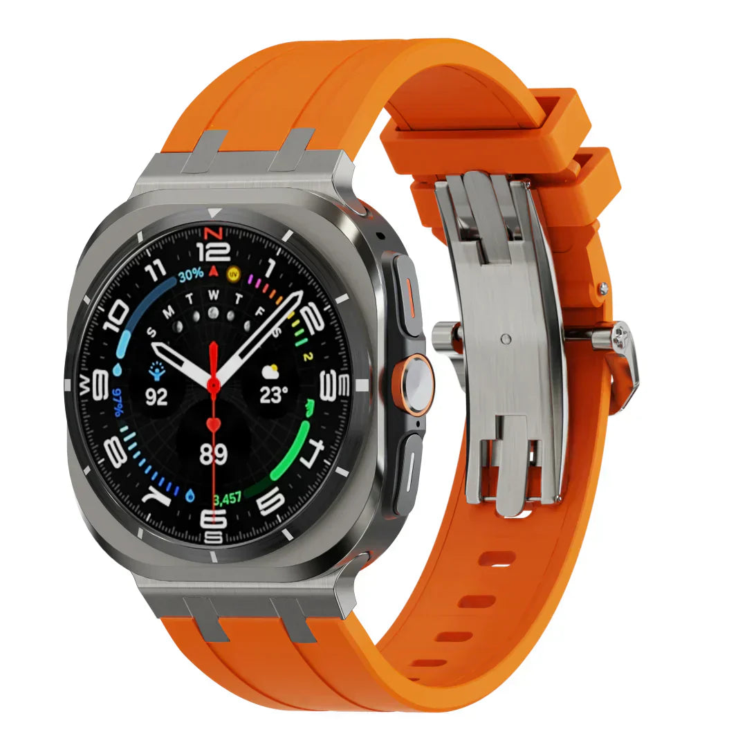Stylish Butterfly Clasp Silicone Strap For Samsung Galaxy Watch