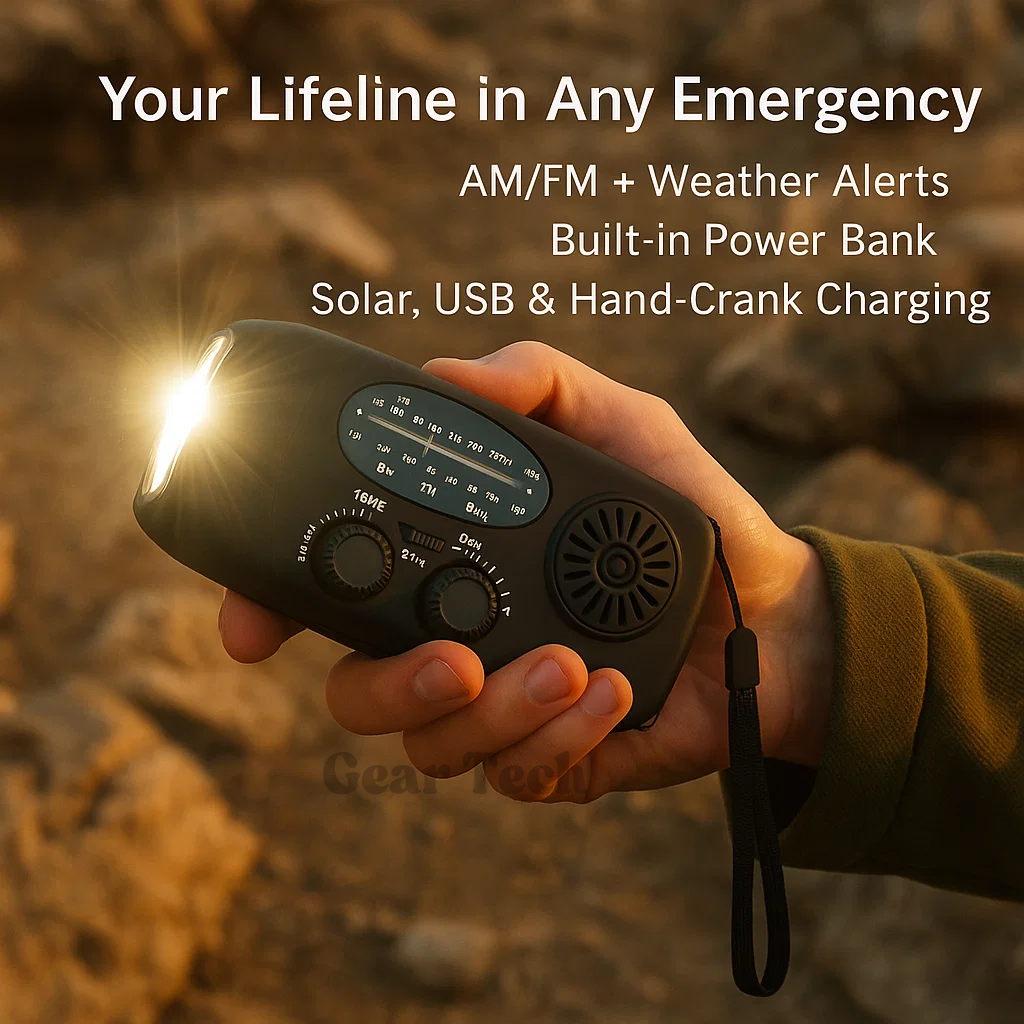 Portable Hand Crank AM/FM Radio with Power Bank