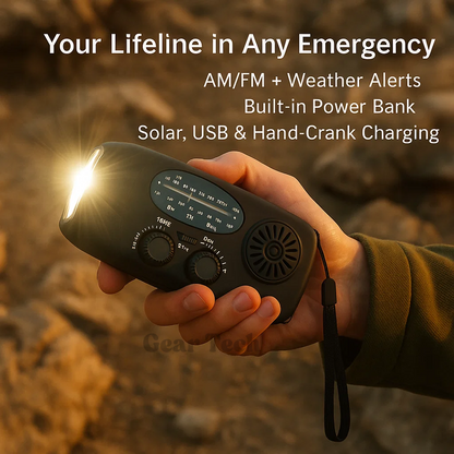 Portable Hand Crank AM/FM Radio with Power Bank