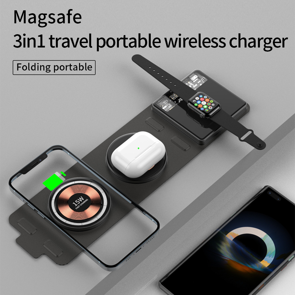 Portable 3-in-1 Fabric Organizer and Qi Charger