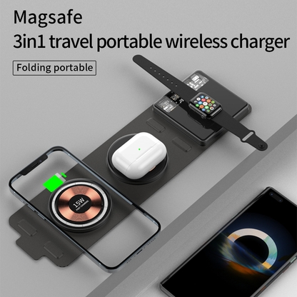 Portable 3-in-1 Fabric Organizer and Qi Charger