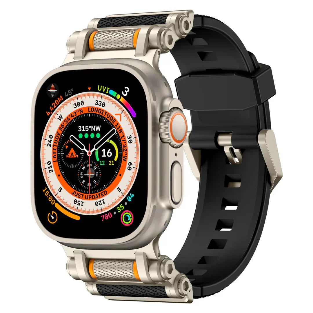 Durable Rotating Apple Watch Band with Silicone Strap - Lusomart