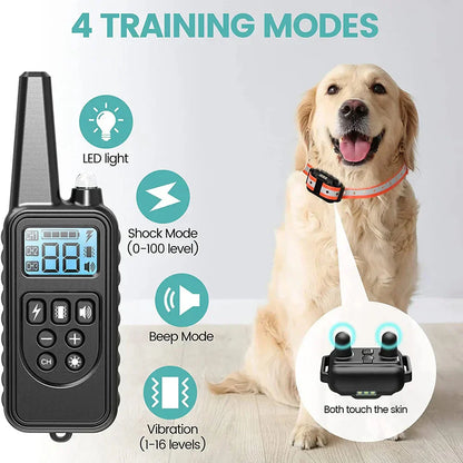Long Range Waterproof Dog Training Collar With Rechargeable Remote