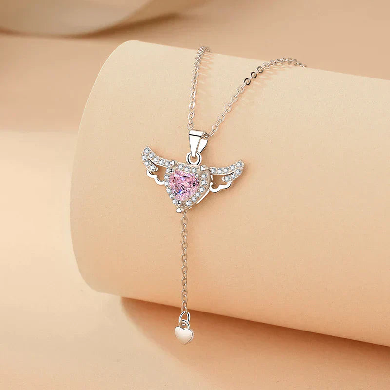 Delicate Wing Heart Necklace - Lusomart