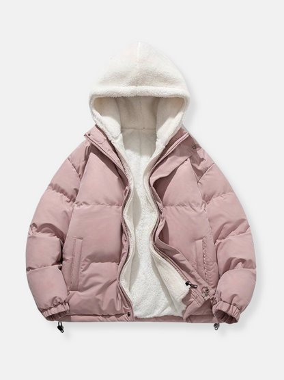 Warm Women's Down Filled Hooded Puffer Jacket - Lusomart
