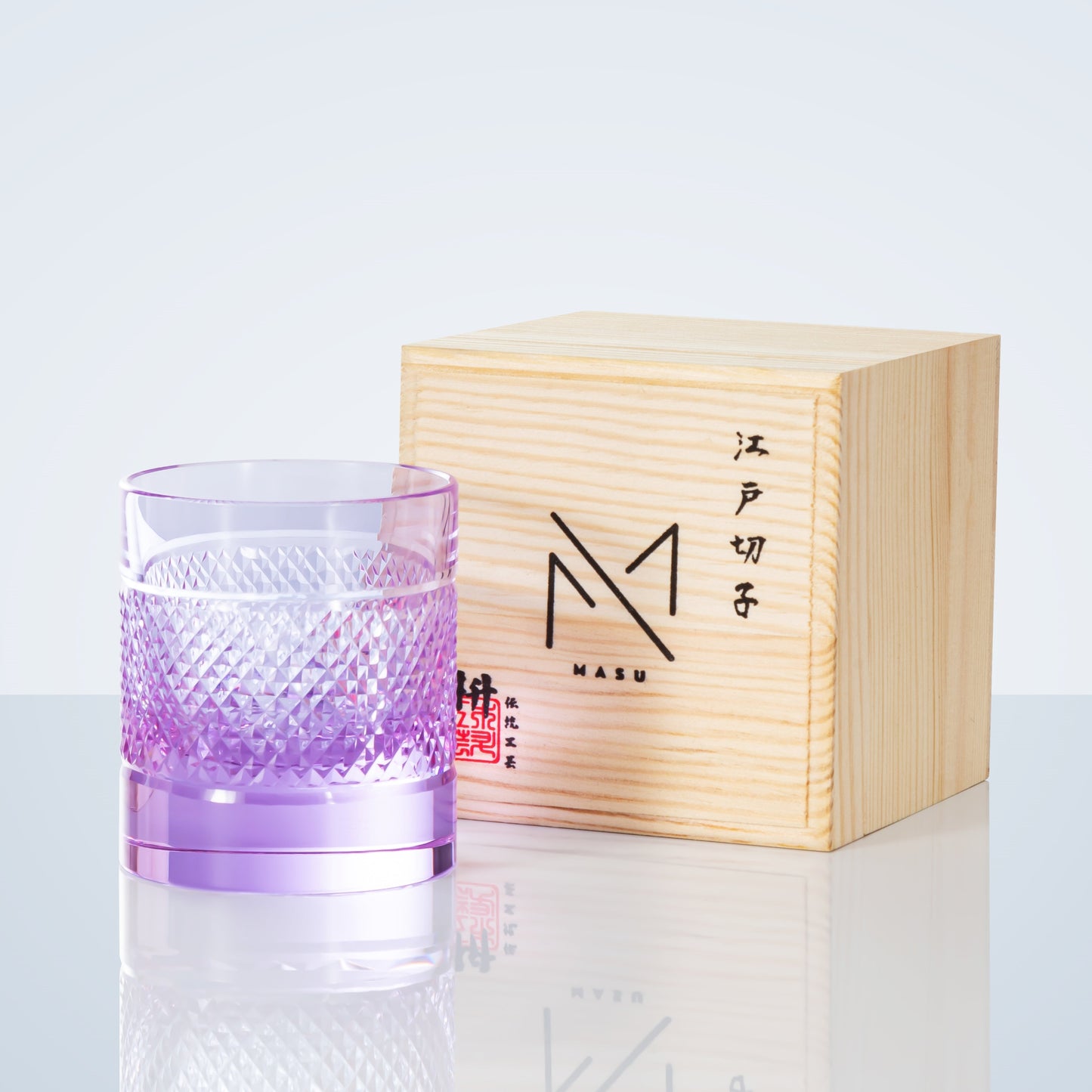 Colorful Diamond Whisky Glasses Set with Wooden Gift Box