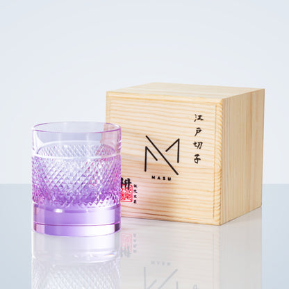 Colorful Diamond Whisky Glasses Set with Wooden Gift Box