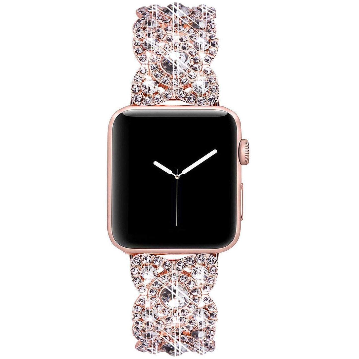 Elegant Flower Pattern Apple Watch Metal Band