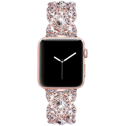 Elegant Flower Pattern Apple Watch Metal Band