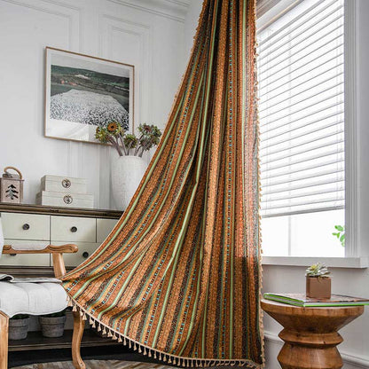 Vibrant Beaded Sheer Window Curtains
