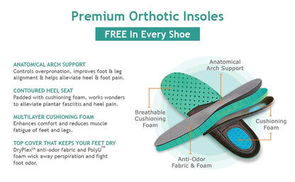 Comfortable Men's Arch Support Walking Shoes Non-Slip