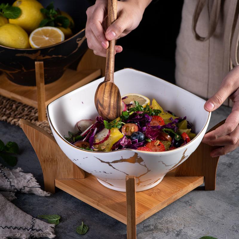 Large Ceramic Serving Salad Bowl for Parties - Lusomart