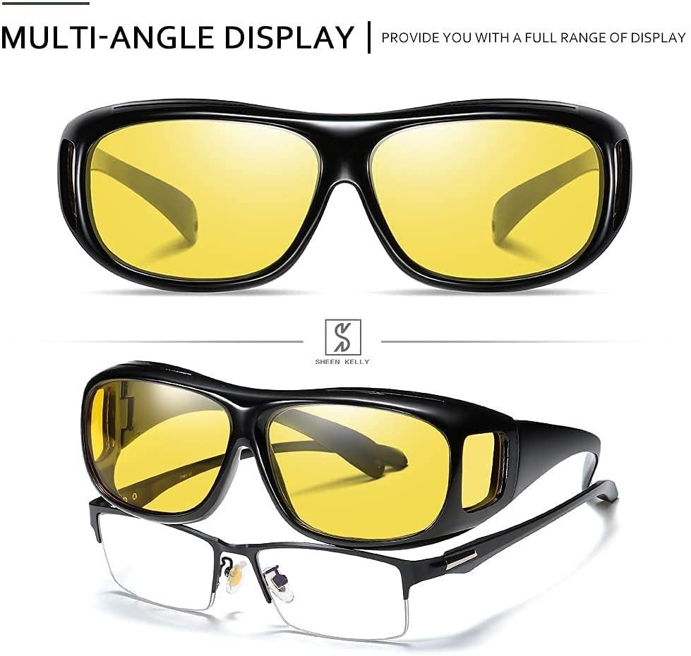 Night Driving Glasses With Yellow Tint UV Protection Lenses