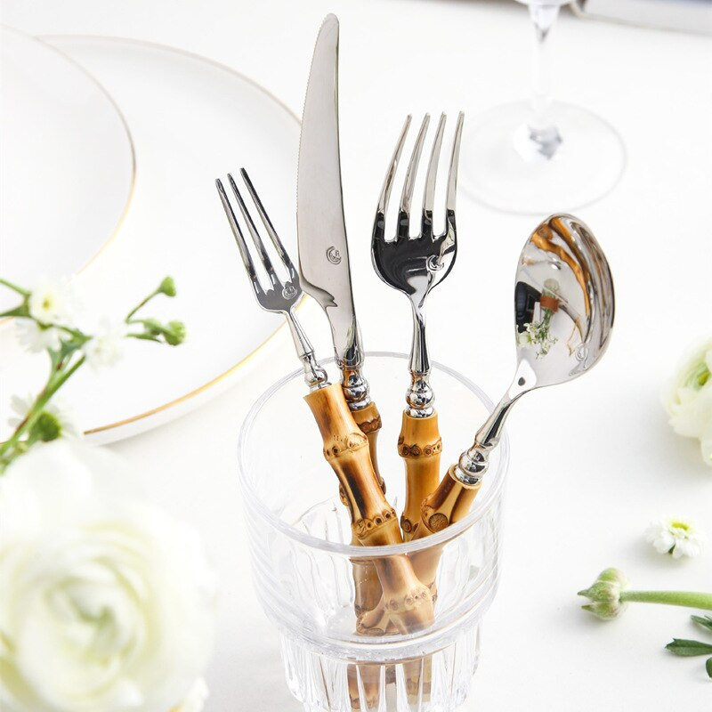  Arashiyama Natural Bamboo Stainless Steel Cutlery Set-4