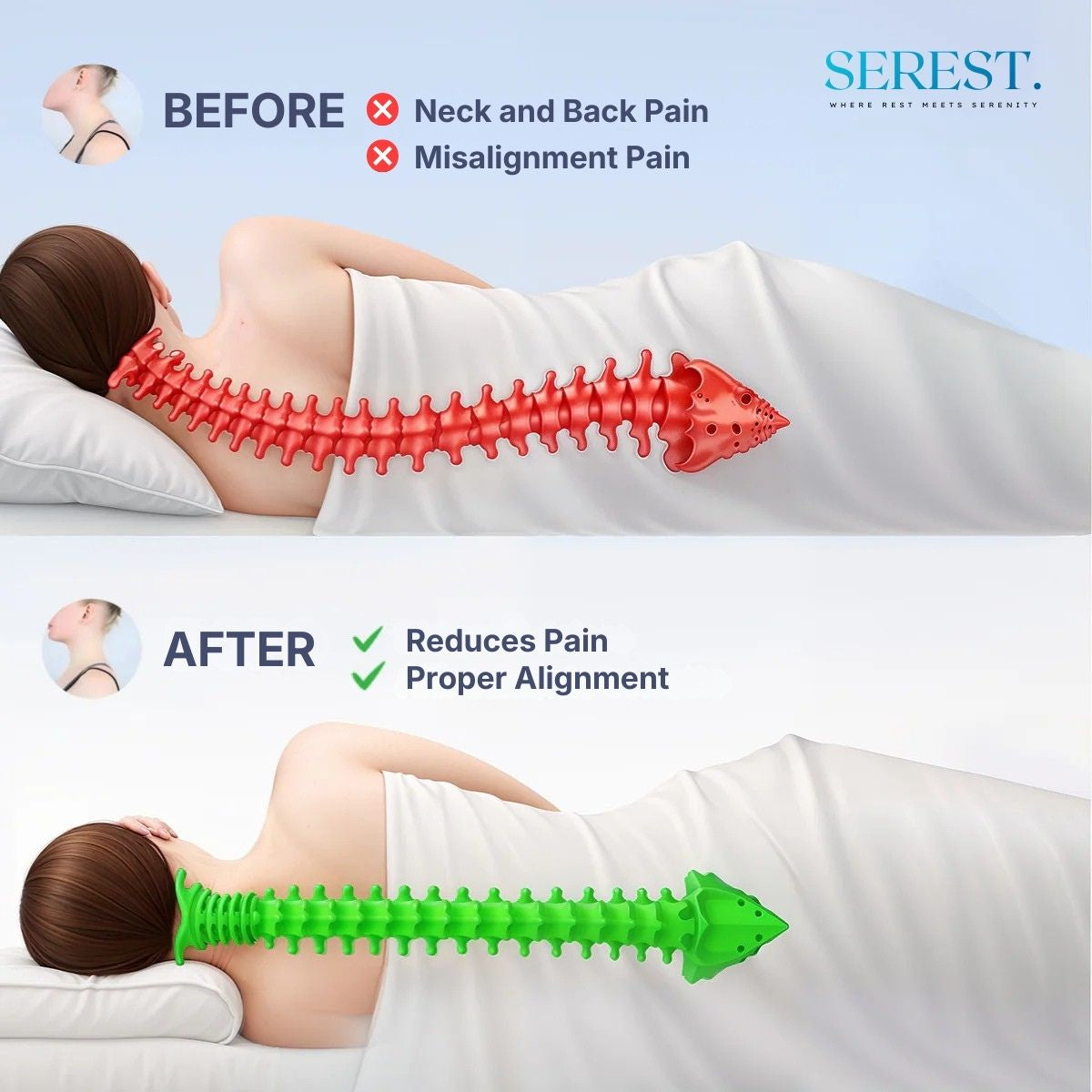 Contour Supportive Foam Neck Pillow for Back Pain Relief