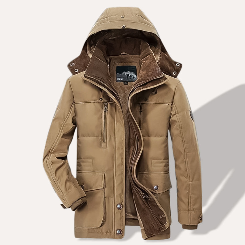 Warm Men's Quilted Down Everyday Parka Coat