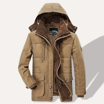 Warm Men's Quilted Down Everyday Parka Coat