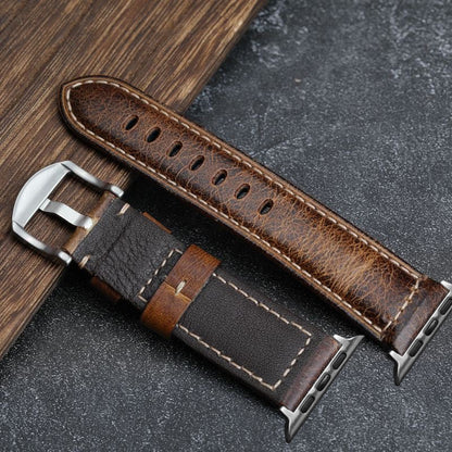 Classic Distressed Leather Watch Strap