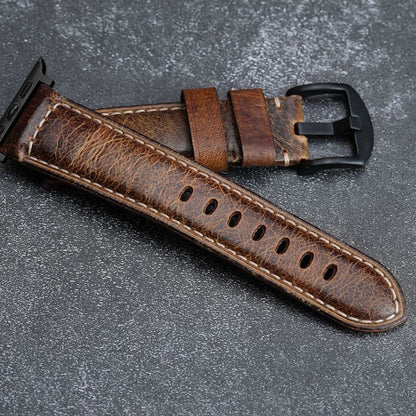 Classic Distressed Leather Watch Strap