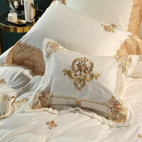 Luxurious Gold Thread Egyptian Cotton Bed Set