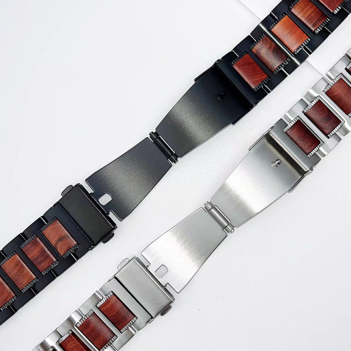 Brown Leather and Stainless Steel Watch Strap, Classic Style