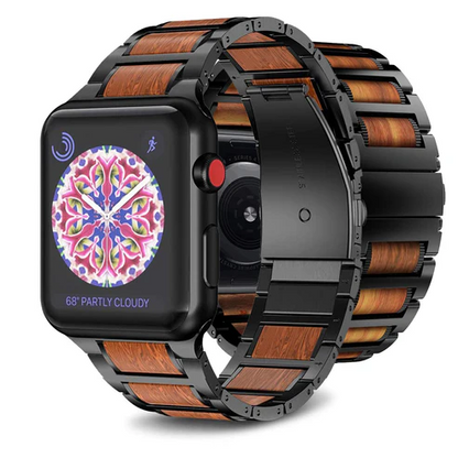 Brown Leather and Stainless Steel Watch Strap, Classic Style
