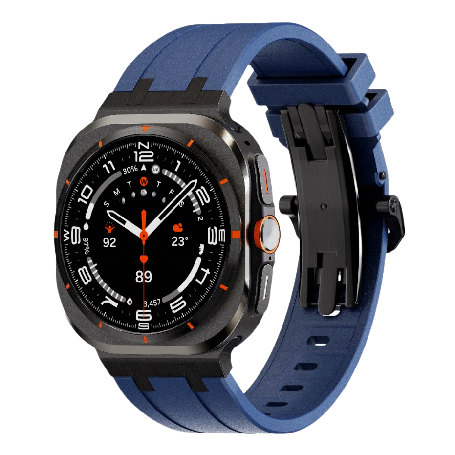Durable Rubber Strap for Samsung Watch UltraTitanium Buckle