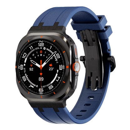 Durable Rubber Strap for Samsung Watch UltraTitanium Buckle