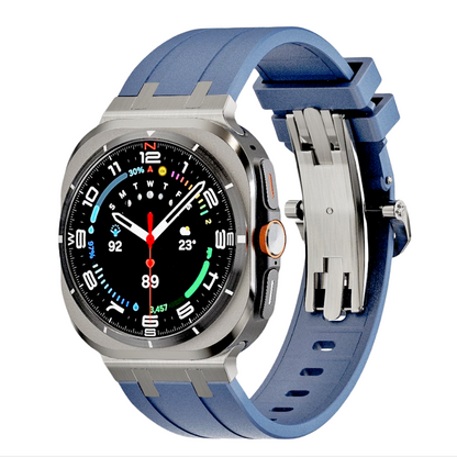 Durable Rubber Strap for Samsung Watch UltraTitanium Buckle