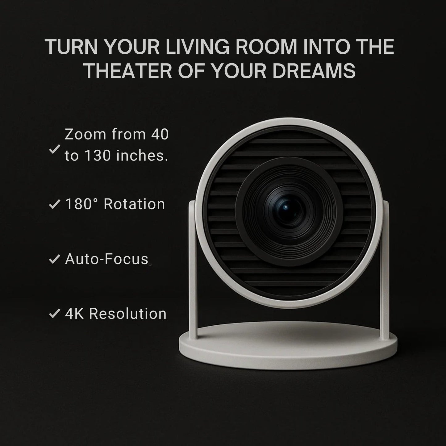 Compact Wireless Home Theater Projector
